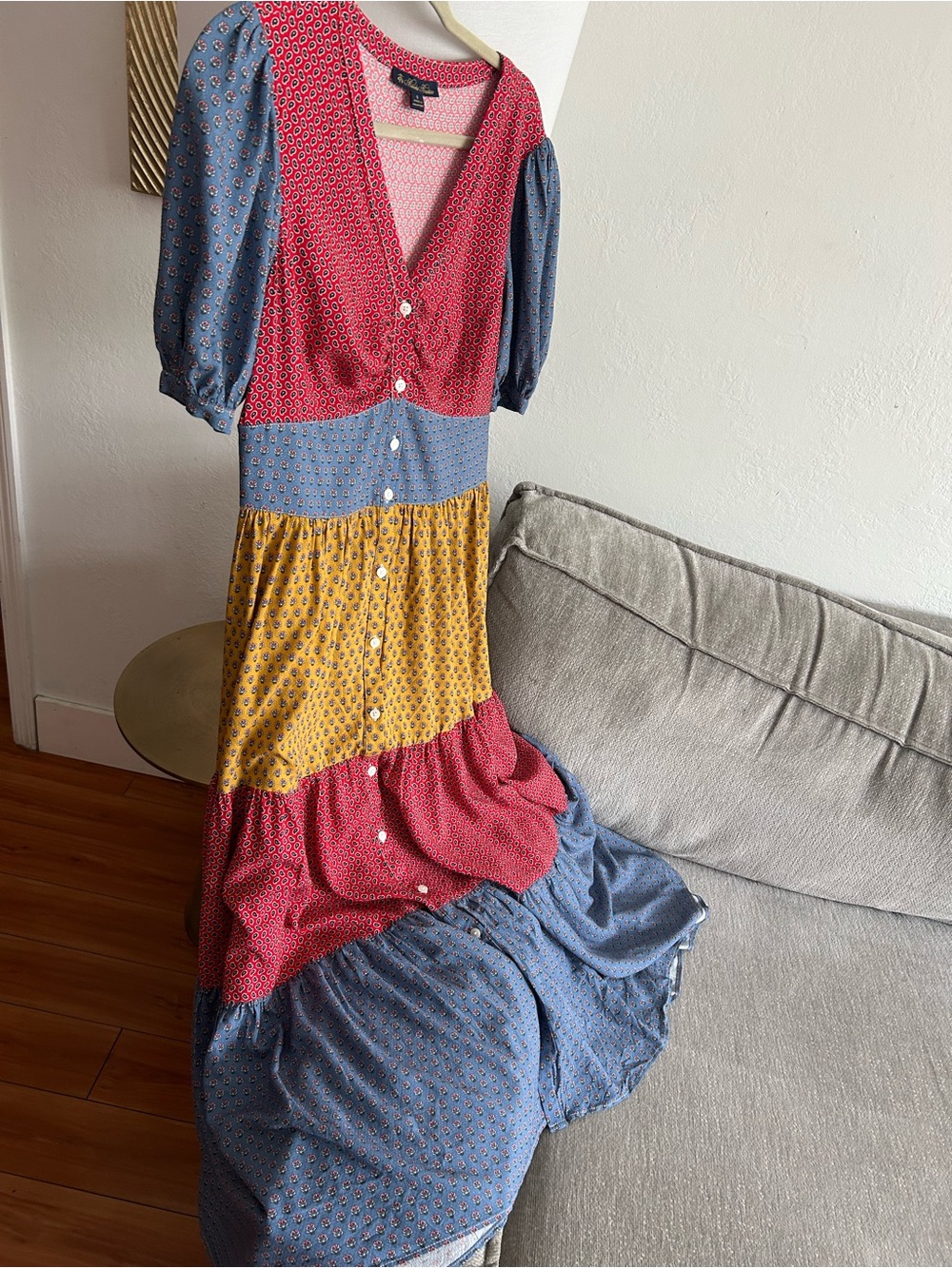 Brooks Brothers Tiered Maxi Dress Boho  Country Chic L Cottagecore